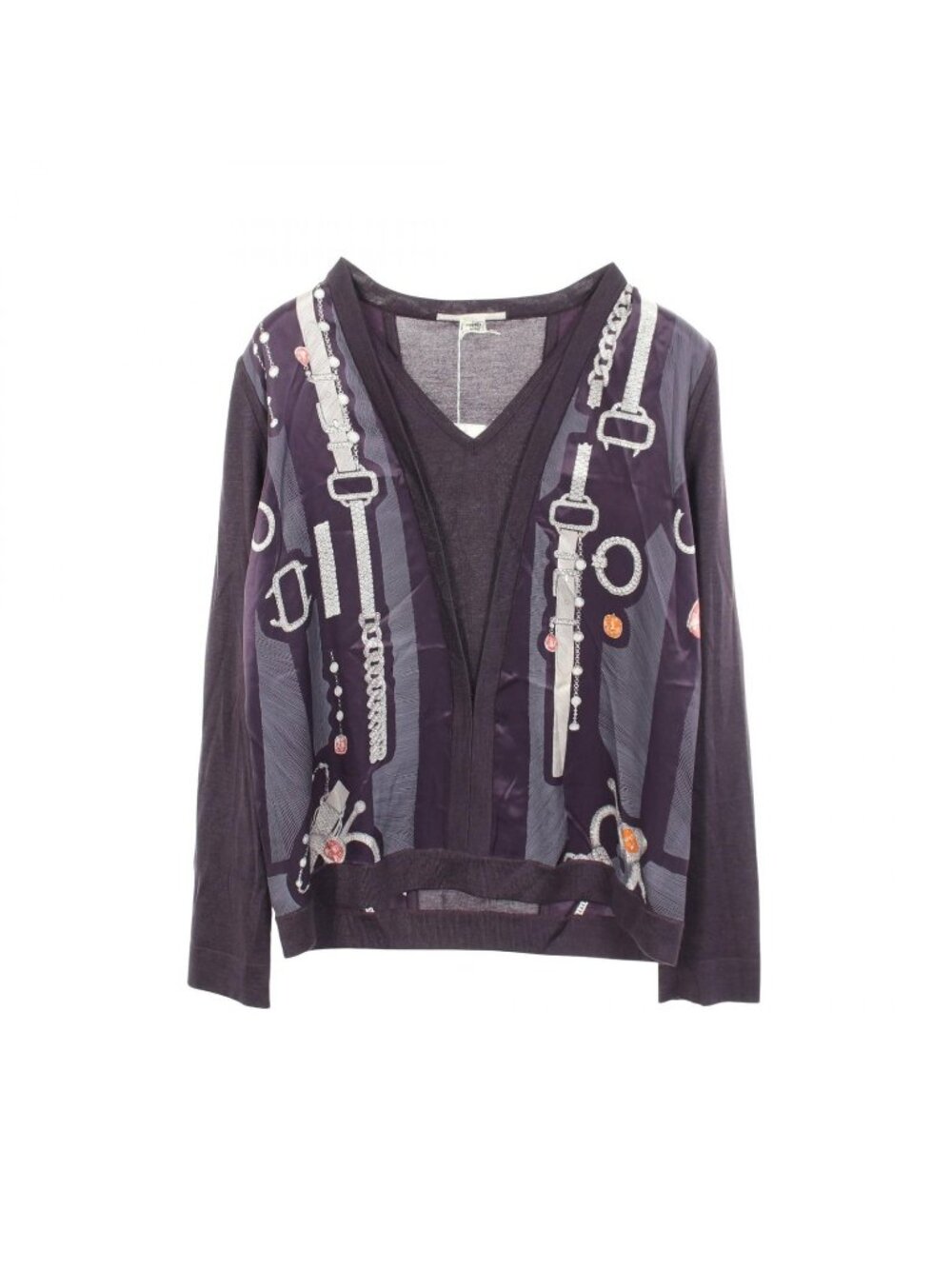 Hermes Knit Twillaine Etude Pour Une Parure de Gala Scarf Switch V-neck